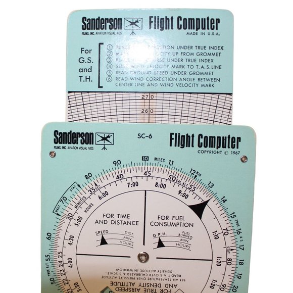 Vintage Sanderson SC-6 Flight Computer 1967 Aviation Plotter - Picture 4 of 9